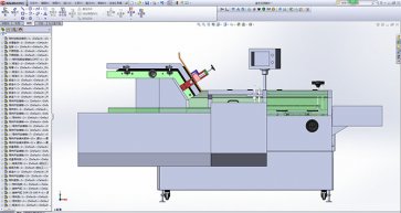 利悅自動裝盒機設備結構圖solidworks圖紙展示